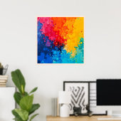 Lebendige Wasserfarben-Chaos-Kunst Poster (Heimbüro)