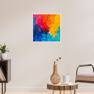 Lebendige Wasserfarben-Chaos-Kunst Poster