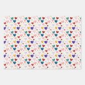 Lebendige Wasserfarben-Herz-Medley Geschenkpapier Set (Vorderseite 2)