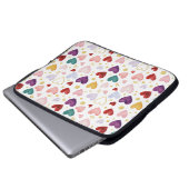 Lebendige Wasserfarben-Herzen im Regenbogenstil Laptopschutzhülle (Vorne Knopf)