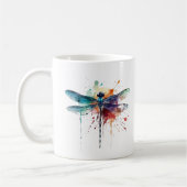 Lebendige Wasserfarben-Libelle Kaffeetasse (Links)