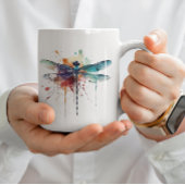 Lebendige Wasserfarben-Libelle Kaffeetasse