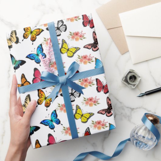 Lebendige Wasserfarben-Schmetterlinge Geschenkpapi Geschenkpapier (Schenken)