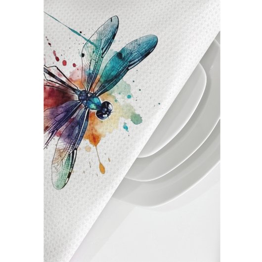 Lebendige Wasserfarbendragonfly Geschirrtuch