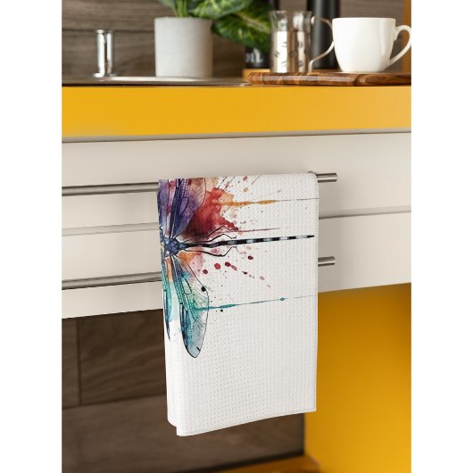 Lebendige Wasserfarbendragonfly Geschirrtuch