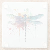 Lebendige Wasserfarbendragonfly Glasuntersetzer (Rückseite)