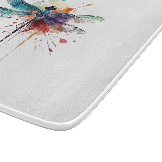 Lebendige Wasserfarbendragonfly Schneidebrett (Ecke)
