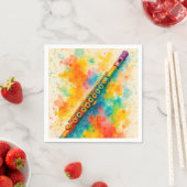 Lebendige Wasserfarbenflöte Serviette (Beispiel)