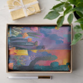 Lebendige Wasserfarbenkaktus und Blume Dekoupage Seidenpapier (Geschenk)