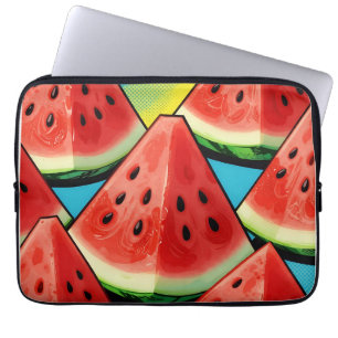 Lebendige Wassermelonen-Scheiben Pop-Art Laptopschutzhülle