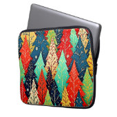 Lebendige Weihnachtsbaum-Muster-Kunst Laptopschutzhülle (Vorderseite Links)