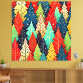 Lebendige Weihnachtsbaum-Muster-Kunst Leinwanddruck (Insitu (Wohnzimmer))