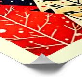 Lebendige Weihnachtsbaum-Muster-Kunst Poster (Ecke)