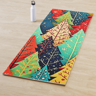 Lebendige Weihnachtsbaum-Muster-Kunst Yogamatte