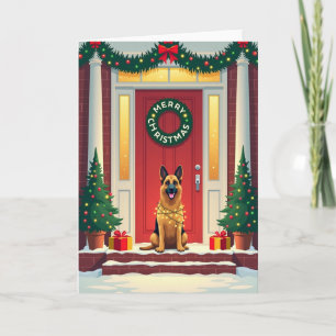 Lebendige Weihnachtskarte für Hunde Karte