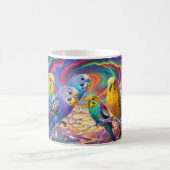 Lebendige Wellensittiche. Tasse (Mittel)
