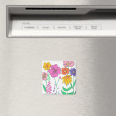 Lebendige whimsical bemalte Blumen Magnet (In Situ (Geschirrspüler))