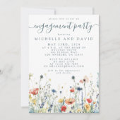 Lebendige Wildblume-Engagement-Partei Einladung (Vorderseite)