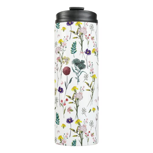 Lebendige Wildblume Thermosbecher (Vorderseite)