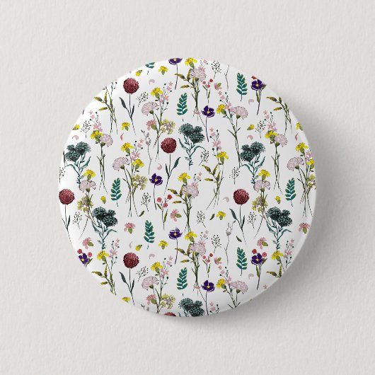Lebendige Wildblumen Button (Vorderseite)