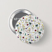 Lebendige Wildblumen Button (Vorne & Hinten)