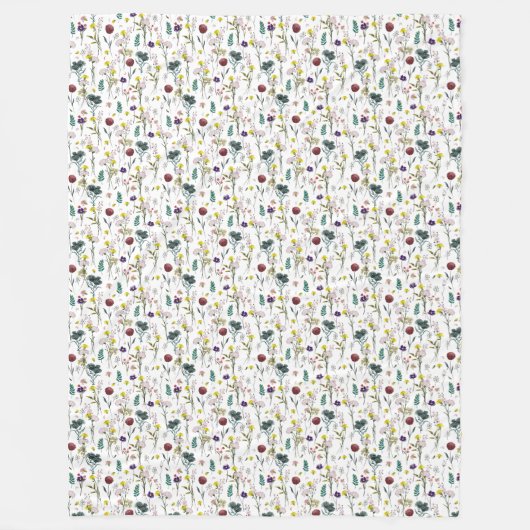 Lebendige Wildblumen-Fleece-Decke Fleecedecke (Vorderseite)