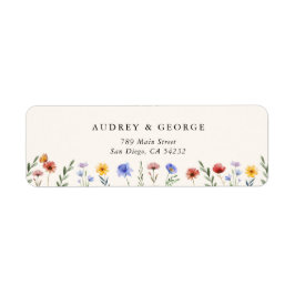 Lebendige Wildblumen Hochzeit Rücksendeadresse