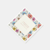 Lebendige Wildblumen-Hochzeitsserviette Serviette (Ecke)