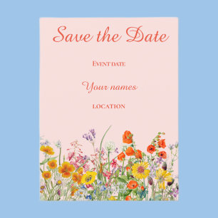 Lebendige Wildblumen  Postkarte