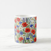 Lebendige Wildblumenwiese-Mug-Wrap Kaffeetasse (Mittel)