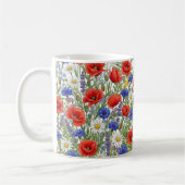 Lebendige Wildblumenwiese-Mug-Wrap Kaffeetasse (Links)