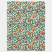 Lebendige William Morris Timeless Floral Elegance Fleecedecke (Vorderseite)
