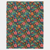 Lebendige William Morris Timeless Floral Elegance Fleecedecke (Vorderseite)