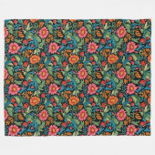 Lebendige William Morris Timeless Floral Elegance Fleecedecke (Vorderseite (Horizontal))