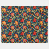 Lebendige William Morris Timeless Floral Elegance Fleecedecke (Vorderseite (Horizontal))