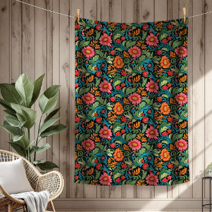 Lebendige William Morris Timeless Floral Elegance Fleecedecke