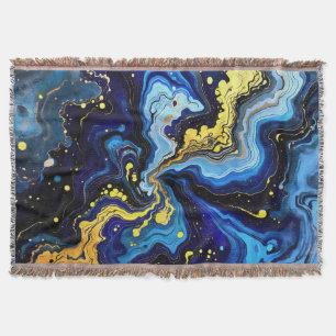 Lebendige Wirbel aus Blau und Gold 4 Decke