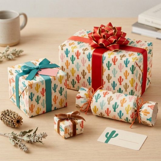 Lebendige Wüstenbotanik-Geschenkverpackung Geschenkpapier