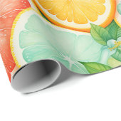 Lebendige Zitronenscheibe Wasserfarben-Wrap Geschenkpapier (Rolleneckpunkt)