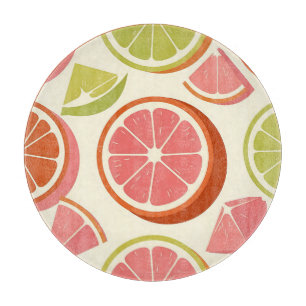 Lebendige Zitrus-Grapefruit-Orangen-Limettenscheib Schneidebrett