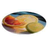 Lebendige Zitrus Scheiben Grapefruit Zitrone Limet Schneidebrett (Ecke)