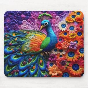 Lebendiger 3D Pfau Mousepad
