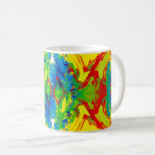 Lebendiger abstrakter Farb-Splash-Becher – Kühne K Kaffeetasse (VorderseiteRechts)