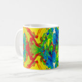 Lebendiger abstrakter Farb-Splash-Becher – Kühne K Kaffeetasse (Vorderseite Links)