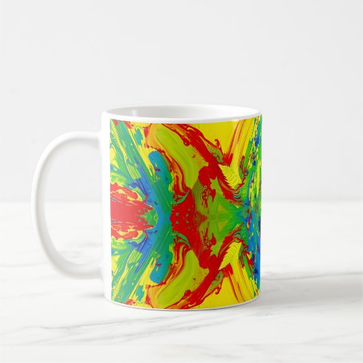 Lebendiger abstrakter Farb-Splash-Becher – Kühne K Kaffeetasse (Links)