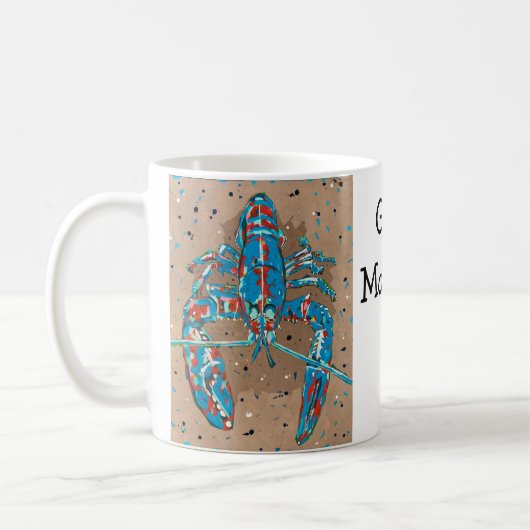 Lebendiger Abstrakter Hummer Becher Kaffeetasse (Links)