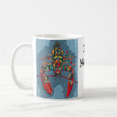 Lebendiger Abstrakter Hummer-Becher Kaffeetasse (Links)