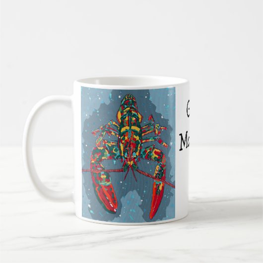Lebendiger Abstrakter Hummer-Becher Kaffeetasse (Links)