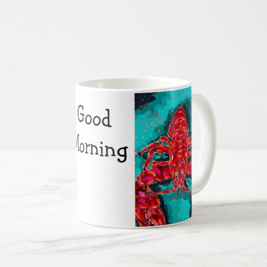 Lebendiger abstrakter Hummerbecher Kaffeetasse (VorderseiteRechts)