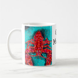 Lebendiger abstrakter Hummerbecher Kaffeetasse